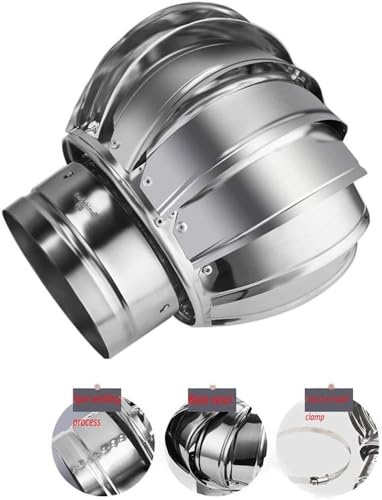 Herramienta giratoria antiviento para sombreretes de Chimenea de Acero Inoxidable 304. Se Adapta a la mayoría de los sombreretes de Chimenea estándar (tamaño: 150 mm).