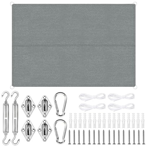 NXPZ Vela Ombreggiante 3 X 3 M Impermeabile, Vela Ombreggiante Rettangolare con Occhielli, con Kit di Fissaggio, Traspirante, Protezione UV, per Terrazzo, Giardino, Balcone, Campeggio, Piscina