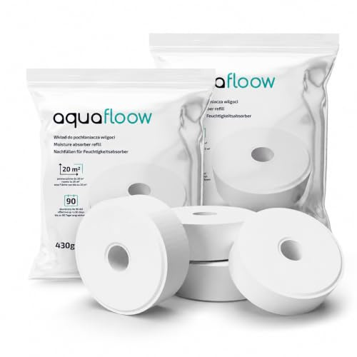 Aquafloow Luftavfuktare Refilltabletter 8x430g Anti Fukt | Flikar minskar fukt och dålig lukt påfyllningspaket kompatibel med avfuktare Aero 360 kalciumklorid