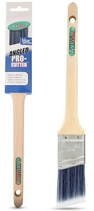 Axus Decor Angled Pro-Cutter Paint Brush (Blue Color) - 1.5/38mm - Synthetic Filaments, For Cutting In Walls, Ceilings & Woodwork Edges, Hardwood Handles, Rust-Resistant Stainless Steel