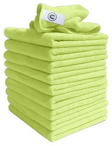 DCS Microfibre Cleaning Cloth, Yellow, Pack of 10, Large Size: 40x40cm. Super Soft Premium Streak Free Washable Cloth Duster for Kitchen, Bathrooms, Surfaces, Mirrors, Car, Motorbike