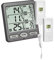 TFA Dostmann Funk-Thermometer Trio – Basisstation + 2 Sender (inkl. wasserdichtem Kabelsensor), 30.3062.10, 100 m Reichweite, Temperaturalarm & Min/Max – für Kühlschrank, Aquarium, Pool, grau