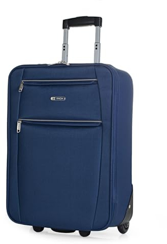 ITACA - Koffer Klein Handgepäck - 4 Rollen - Handgepäck 55x40x20 Leicht und Robust - Reisekoffer Klein aus Hochwertigen Materialien, Marine Blau