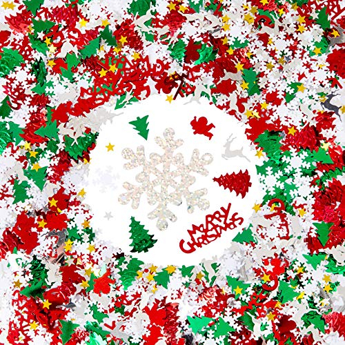 GWHOLE 100g Metallic Konfetti Weihnachten Tischdeko Streudeko DIY Handwerk Basteln