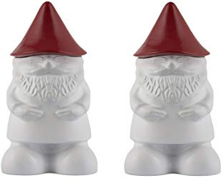 TIKI Brand 2-Pack Decorative Gnome Table Torch, for Outdoor Lighting in Patio, Backyard, 7 Inch, Red and White, 1120166