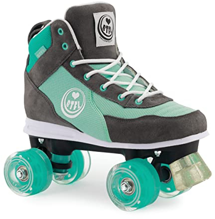 BTFL Trend-Skate Nila Damen,Frauen,Mädchen,Kinder,Rollschuhe,Discoroller,Rollerskates,Retro-Rollschuhe,Classic Roller,Vier Rollen,türkis, EU 37