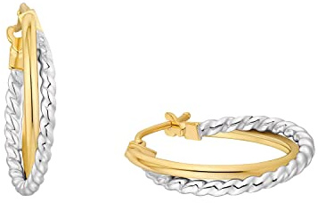 Amor Creolen Damen Ohrschmuck, 1,9 cm, Bicolor, Kommt in Schmuck Geschenk Box, 2013685