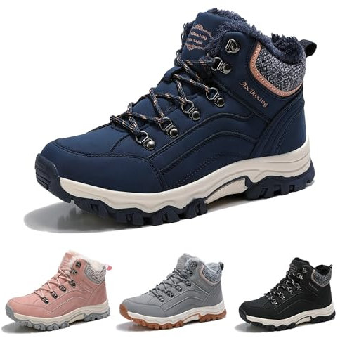 ARRIGO BELLO Damen Winterstiefel Winterschuhe Stiefel Stiefelette Gefütterte Schneestiefel Arbeitsschuhe Arbeitsstiefel Arbeiten Wandern Boots Draussen 36-41 (Blau, 41)