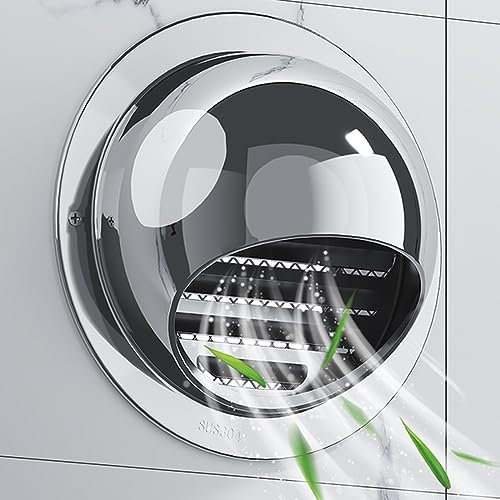 Cubierta de Chimenea de Acero Inoxidable 304,Rejilla de Ventilación de Pared Redonda,Cubierta de Lluvia de Tubo de Escape de Tubo de PVC de Campana Extractora,para Baño/Cocina (150mm/5.9in)