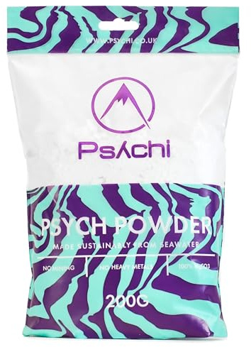 Psychi Psych Powder Kletterkreide – Meerwasser-gewonnener Griffstärker, Turnkreide für Gymnastik, Klettern, Stangengriff & Calisthenics Fitness – passend für Chalkbag & Turnbeutel –