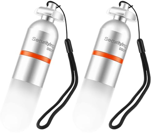 SecurityIng 2Pcs Scuba Dive Strobe Signal Lamp,Mini Tank Marker Light, 150M Underwater Waterproof LED Safety Beacon,100+ Hour Long Runtime Included AAA Battery, Night Dive Buddy Location Light (White)