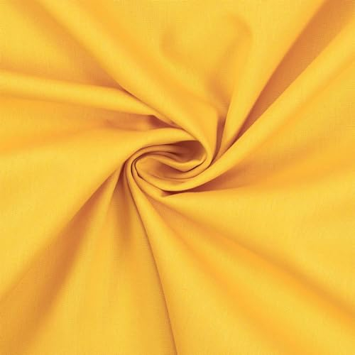 Baumwollstoff Popeline, 100% Baumwolle, Stoff zum Nähen, uni gelb (Länge am Stück: ab 50cm / Breite: 148cm)