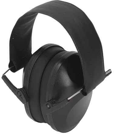 Cuffie Antirumore, Fascia Regolabile per la Riduzione del Rumore, Cuffie di Sicurezza, Cuscino Comfort in Plastica, Leggera Cancellazione del Rumore per Dormire a Casa (BLACK)