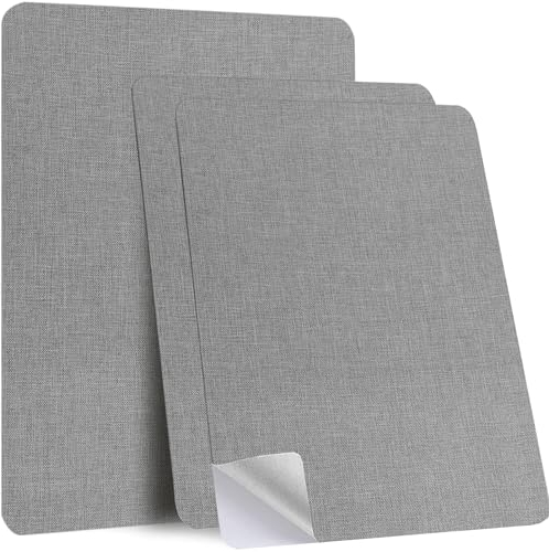 Flicken Selbstklebend Stoff,3er 20X30cm Stoff Reparatur Patches Selbstklebend,Stoffe-Reparaturaufkleber,Leinenstoff-Reparaturflicken für Autositze, Kopfteile,Vorhang, Möbel, Sofa (Hellgrau)
