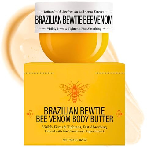 Brazilian Bewtie Bee Venom Body Butter and Cream for Cellulite Removal - Bum Lifting, Tightening and Moisturizing - Plumps and Firms Skin