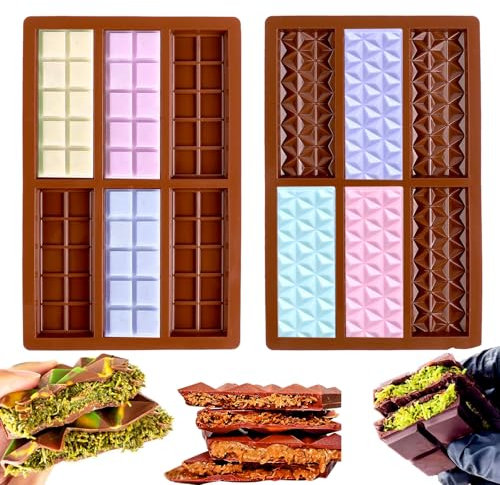 EPODA Schokoladenform Silikon Dubai Schokoladentafel Tiefe Form für Pralinen Süßigkeiten Backen DIY Geschenk