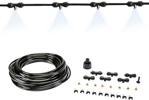 Zendea - Kit Irrigazione a Goccia Zendea 15m – Impianto Irrigazione Fai da Te per Orto, Giardino, Balcone – Sistema con Nebulizzazione, Connettori, Tubi Irrigazione Facili da Installare