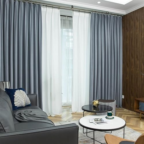 CERTNKI - Cortinas opacas térmicas suaves con aislamiento de invierno, cortinas gruesas de felpa para hoteles, oficinas, salas de estar, dormitorios, habitaciones de niños, 180 x 140 cm