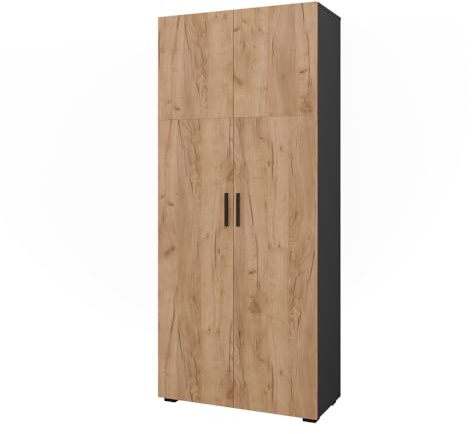 Vicco Mehrzweckschrank Ingo, Anthrazit/Goldkraft Eiche, 80 x 183.8 cm