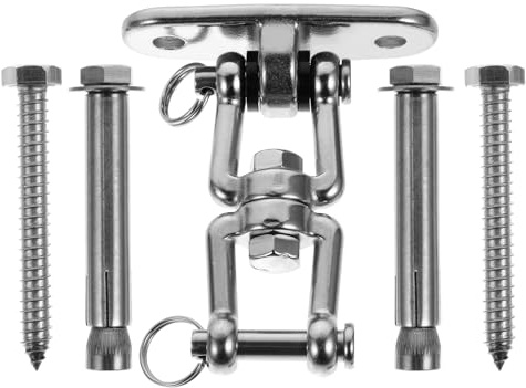 MAGICLULU Gancio per Amaca in Acciaio Inossidabile 304 360° Girevole Set di Fissaggio per Altalena da Esterno Supporto Resistente per Attrezzature Fitness e Montaggio Facile