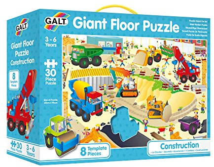 Galt Toys, Giant Floor Puzzle - Construction Site, Floor Puzzles for Kids, Ages 3 Years Plus