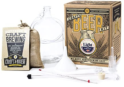 Craft A Brew - Light - Craft Lager - Kit de fabrication de bière - Faites votre propre bière artisanale - Équipement complet et fournitures - Kit de brassage maison - 3,8 l