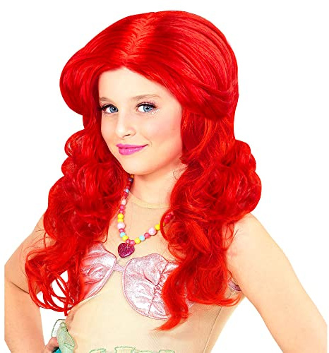 W WIDMANN MILANO Party Fashion - Kinderperücke Meerjungfrau, lange Haare, Kunsthaarperücke, Unterwasserwelt