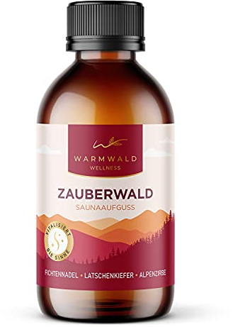 Warmwald - Saunaaufguss - Sauna Aufgussmittel mit natürlichen ätherischen Ölen - Saunaöl - Saunaduft - Fichtennadel - Latschenkiefer – Zirbe (Zauberwald 100 ml)