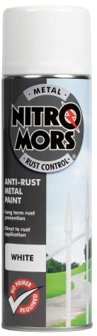 Nitromors Smooth Metal Paint - White 500ml Aerosol - 3 Pack | Protection Against Rust and Corrosion | Superior Coverage |NWI500