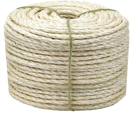 Corde en sisal pour chat, 4 mm, pour réparation et remplacement de griffoir, corde de chanvre pour arbre à chat, tour de tapis, tapis de maison, jouet pour animaux de compagnie, travaux manuels,