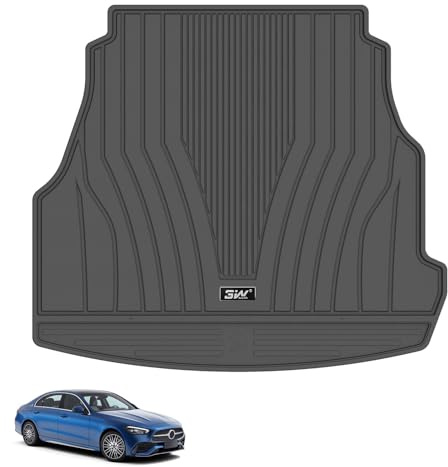 3W Boot Liner Fit for Mercedes Benz C Class W206 2022 2023 2024 2025 2026, Recyclable TPE Heavy Duty Trunk Mats for All Weather, Pet Dog Friendly Car Boot Cover Accessories Benz C Class Mats