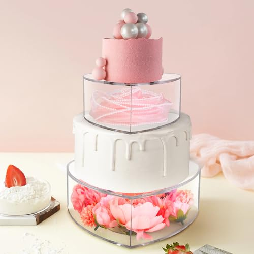 Heart-Shaped Cake pan, Heart-Shaped Cake tin, Aluminum, 6-inch Heart-Shaped, 8-inch Heart-Shaped, for Weddings, Parties, Family and Other Occasions Cake (Heart-Shaped Acrylic Cake Stand)