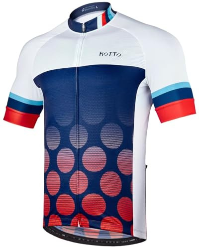 ROTTO Herren Radtrikot Fahrrad T-Shirt Kurzarm Einfache Linien Serie