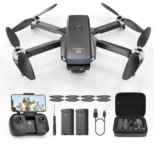 DEERC Drohne mit Kamera 1080P für Kinder, Anfänger, D20S RC Drohnen faltbar mit FPV Übertragung, 2 Akkus Lange Flugzeit, Bürstenloser Motor,Höhenhaltung,Optisch Fluss Spielzeug Geschenk für Jungend,C0