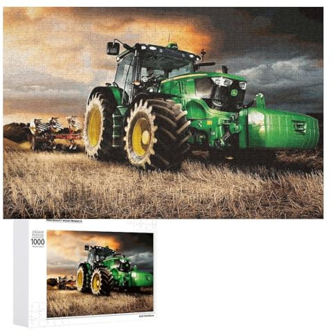 Holzpuzzle Traktor Puzzle 1000 Teile Erwachsene Klassische Pädagogisches Spielzeug Kinder Lernspiel Herausforderndes Puzzles Raumdekoration Detailreiches Geschenk (75×50cm)