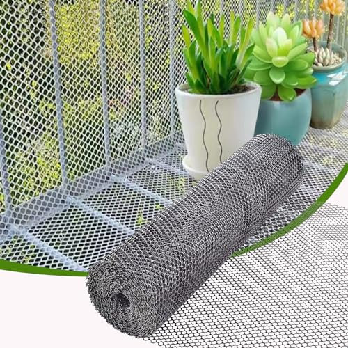 Red de protección para balcón, para huertos y aves de corral, 1,5 m x 24 m, red gris con agujero de 1,8 cm, protección duradera para evitar la pérdida de mascotas, red de seguridad al aire libre para