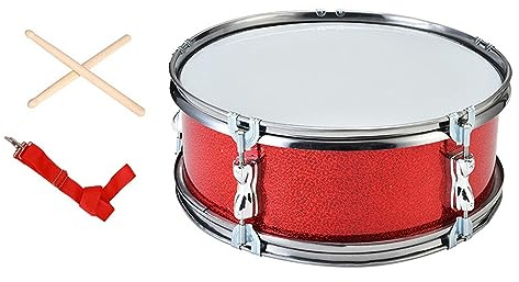 FytStycale Caisse Claire de 11 Pouces, Instrument de Percussion Professionnel avec Bandoulière, Instrument de Musique Léger pour Filles, Enfants et Enfants, Rouge