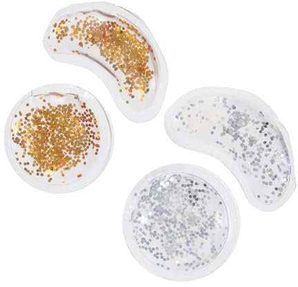 FRCOLOR 4 Stück Gel-Eispads Kühlung Masken schnappen kühlgel kühlendes gel augengel eye cover cooling pad Gel-Augenpads mit Pailletten kühlende Gel-Augenpflaster Augenpflegepflaster PVC