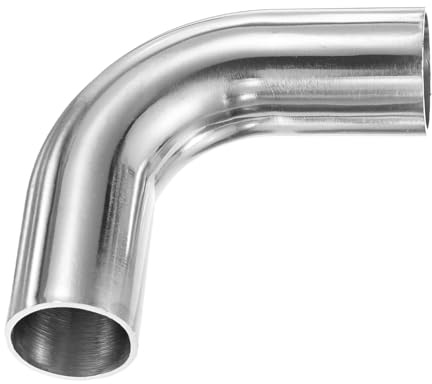 M METERXITY Juego De 2 Codos De Mandril De 90 Grados De 1 Pulgada De Diámetro Exterior, Grosor De 1.5 Mm, Tubo De Escape De Acero Inoxidable 304 Para Sistema De Escape, Altura De 70 Mm