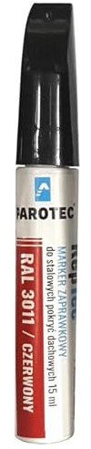 Parotec Marcatore per Ritocchi RepTec 15 ml Vernice Acrilica a Secco Rapido per Graffi e Riparazioni, RAL 3011 Rosso, con Protezione dalla Corrosione e Funzione di Ritocco
