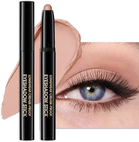 Erinde Sombra de ojos mate, resistente al agua y de larga duración - Barra de sombra de ojos mate, destacando pigmentada con brillo, sombras de ojos en crema, maquillaje de ojos suave y mezclable #03