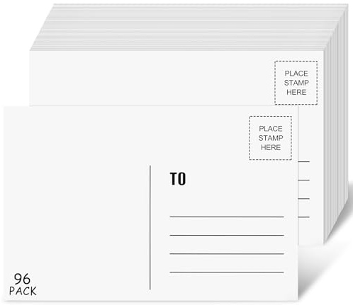 COIDEA 96PCS Blank Postcards for Mailing, 4 x 6 inches Post Cards for Mailing, 300 GSM White Cardstock Paper Mailable Printable Postcards Bulk for Birthday, Thank You, Business Postcards