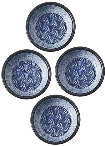 FUNOMOCYA 4 Pezzi Ciotole Piccole Per Salse Ciotole Per Condimenti Piccolo Piatto in Ceramica Ciotola Bassa Piatto Per Salse Per Feste