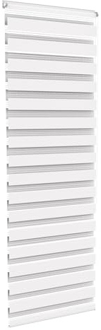 Aufun Doppelrollo Klemmfix ohne Bohren 80 x 220 cm (B x L) Klemmrollo Sonnenschutzrollo Fensterrollo mit Kettenzug für Fenster & Türen, Zebrarollo Seitenzugrollo Moderner Sichtschutz, Weiß