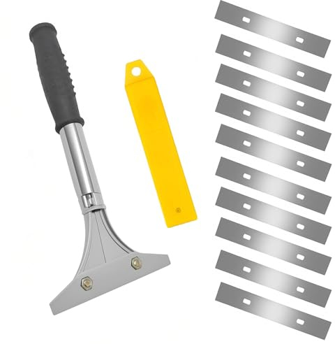 ‌Heavy Duty Wallpaper Scraper, 10 Replacement Blades, Decoration Tools Wallpaper Remover, Effortless Removal for Wallpaper, Floor Tiles & Stubborn Materials
