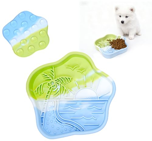 WUGO Slow Feeder Dog Bowls with Suction Cups for Dog Cat Dishwasher Microwave Puppy Puzzle Bowl