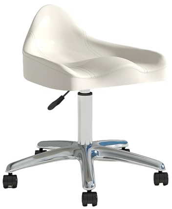 Ergonomisk svängbar sadelpall med hjul, justerbar höjd rullstol för klinik tandläkare skönhetssalong tatuering hemmakontor