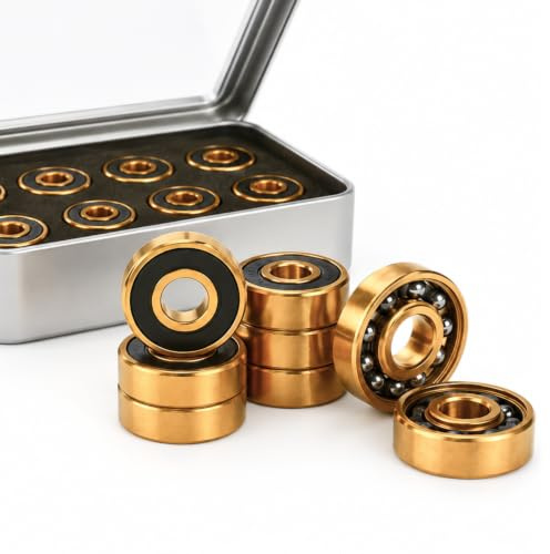 RowGlow 8cs Roulement à Billes Céramique 608RS Alliage de Titane ABEC 11 Pour Skateboards Trottinettes Patins à Roulettes en Ligne Longboard 608 RS roulement 8x22x7mm 608 2RS