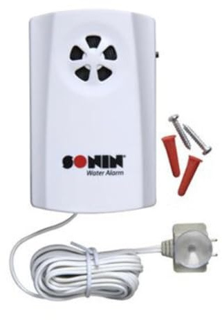 Sonin Water Alarm – 85 dB Leak Detector with for Early Water Detection, 24 ft Sensor Cable for Hard-to-Reach Leak Areas (00800)