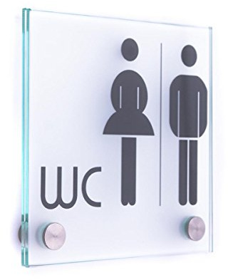 Dörrskylt glas Vitrum B (130/130 mm B2) (WC H/D standard)